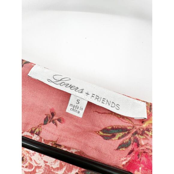 Lovers and Friends Barnes Pink Amber Floral Print Long Sleeve Wrap Blouse Size S - Picture 5 of 5